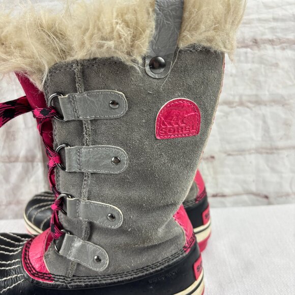 Sorel Youth Girls 1 Joan Of Arctic Suede Insulated Faux Fur Winter Snow Boots - Picture 8 of 12